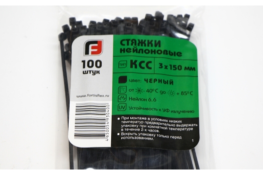Кабельная стяжка КСС 3х150 черная Кабельная стяжка КСС 3х150 черная